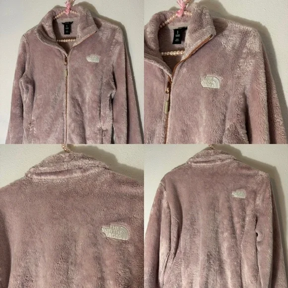 The North Face Osito pale pink teddy bear full zip jacket size Small - Picture 10 of 16